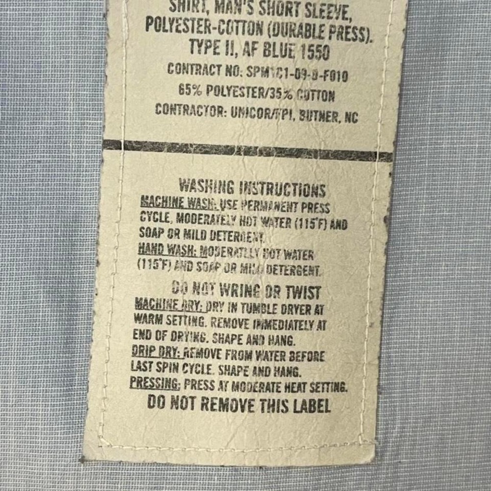 Military uniform L dress shirt. Civil air patrol. Blue 1550 short sleeve - Picture 3 of 4